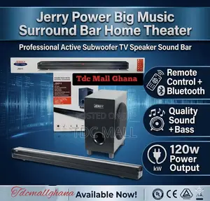 Big Music Surroundbar Home Theater + Subwoofer With Bluetooth + Remote