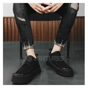 Men's Casual Italian Loafers Soft-Sole Lace Up Shoes Black