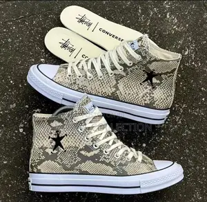 Converse X Stussy Chuck 70 High Snakeskin Sneakers