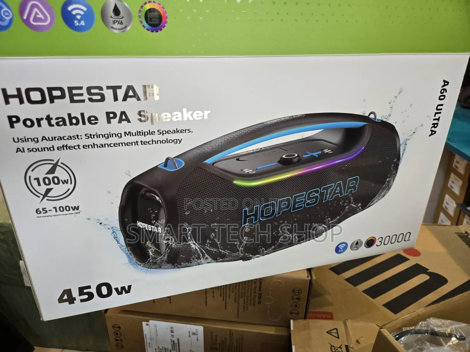 Hopestar A60 Ultra 450w Ai Bass Auracast Boombox