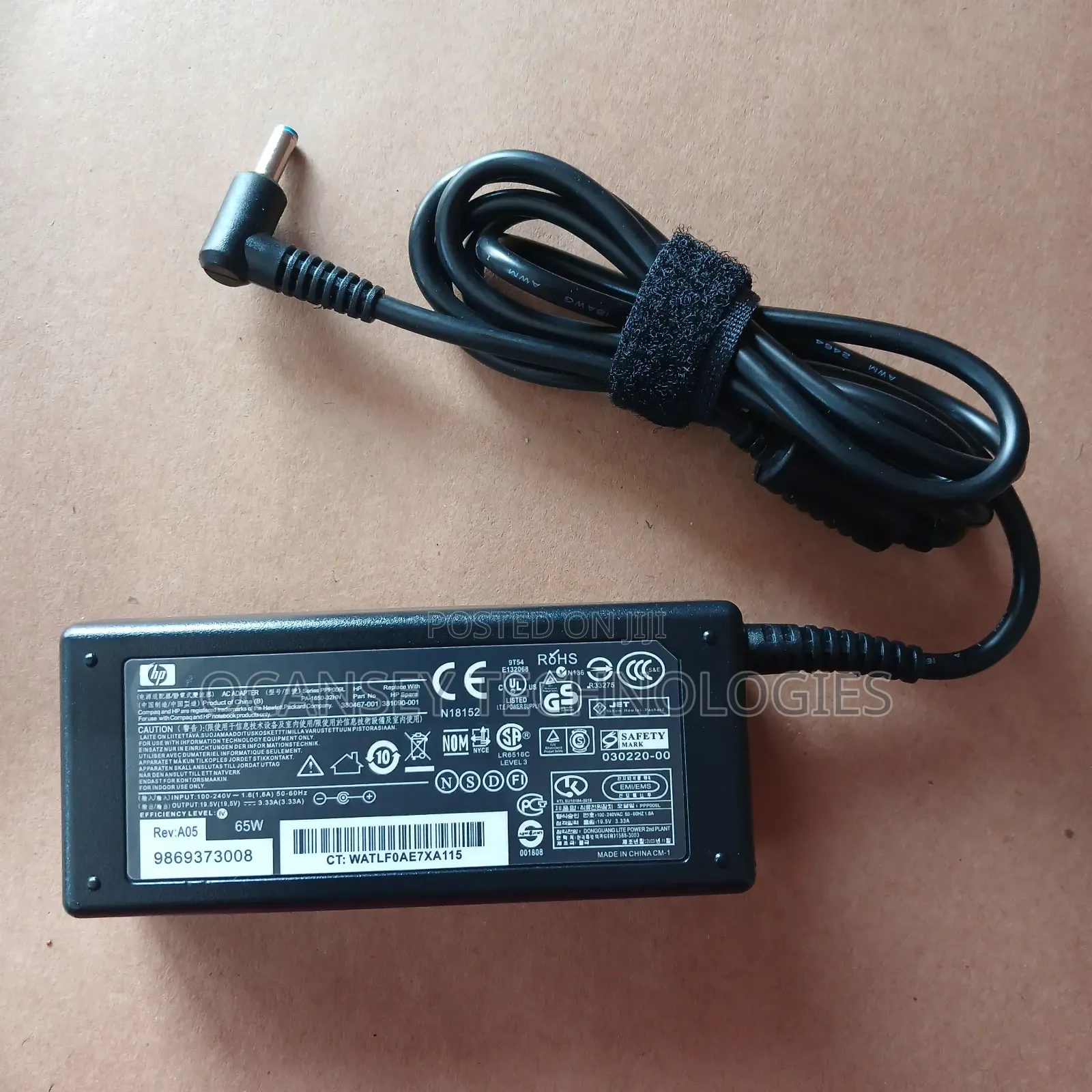 Original Hp Blue Pin 65w Laptop Adapter