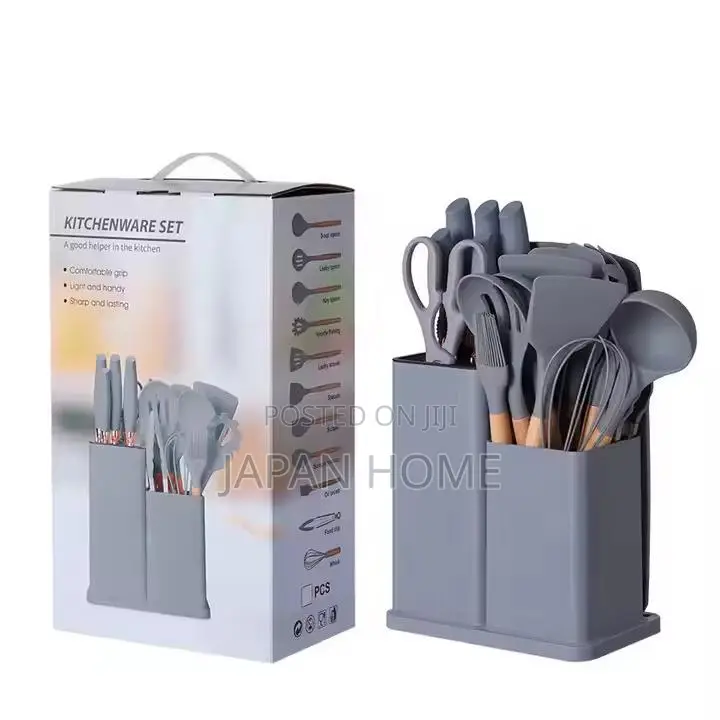 Complete Kitchen Silicone Utensil Set With Holder