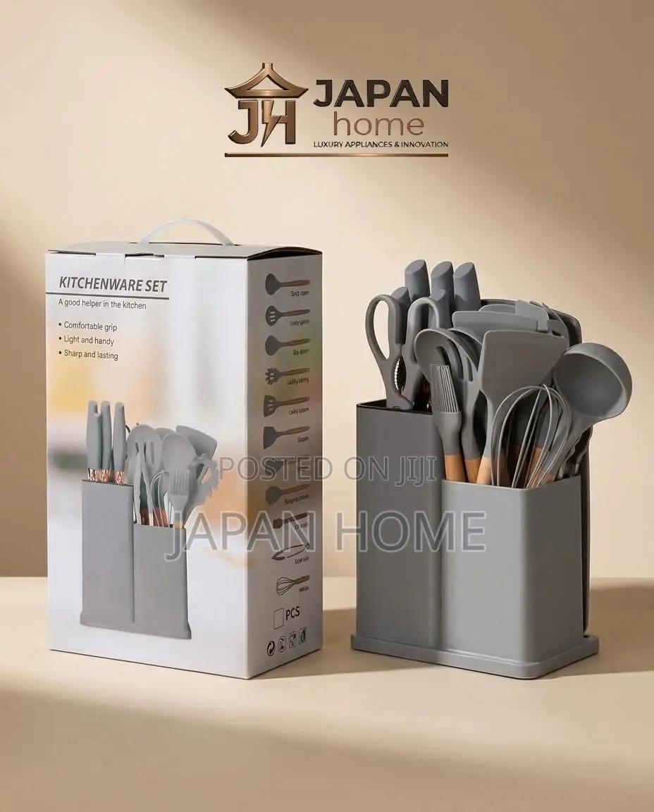 Complete Kitchen Silicone Utensil Set With Holder