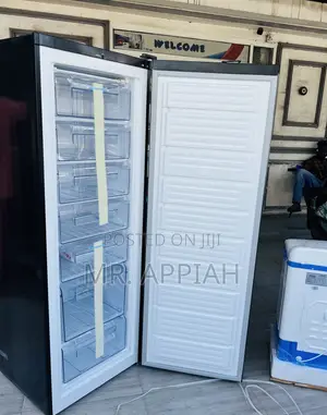 Classic Pearl Single Door Upright Standing Freezer(Puf-370)Dark Gray