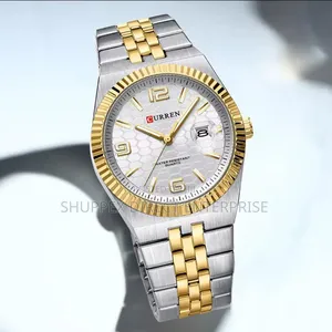 Curren 8498 Silver and Gold Luxury Quartz Watch for Men