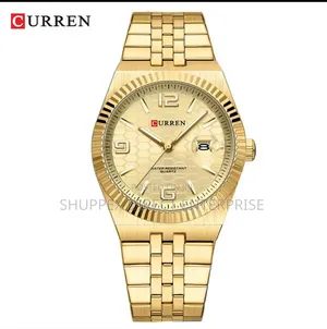 Curren 8498 Gold Luxury Quartz Watch for Men - Gold Dial
