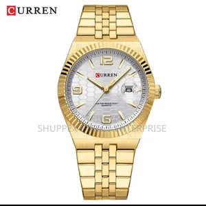 Curren 8498 Gold Stainless Steel Men’S Watch - White Dial