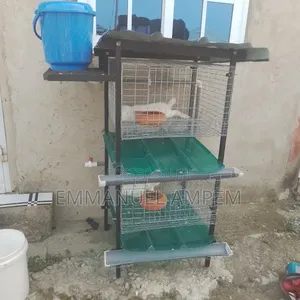 2 Unit Galvanised Cage for Rabbits and Grasscutters