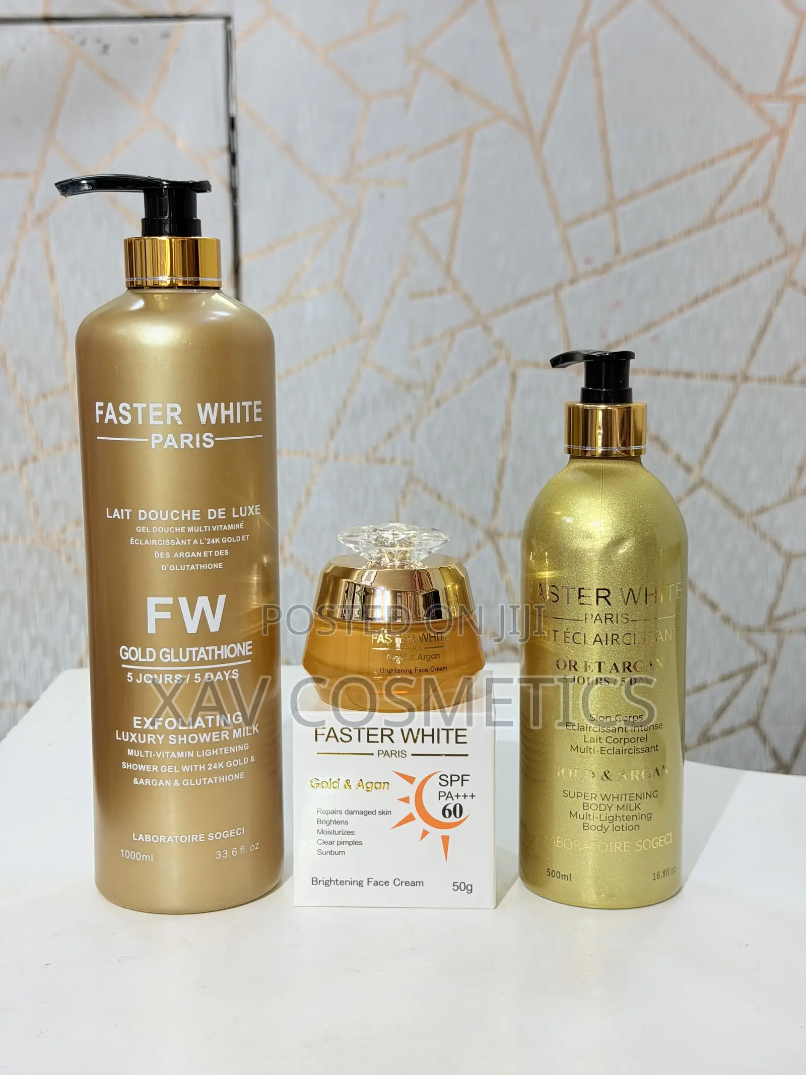 Faster White Gold and Argan Set