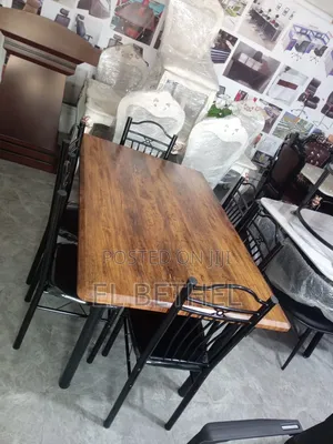 Dining Table With Head Wood and Quality Chairs