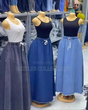 Quality Long Jeans Skirt for Ladies