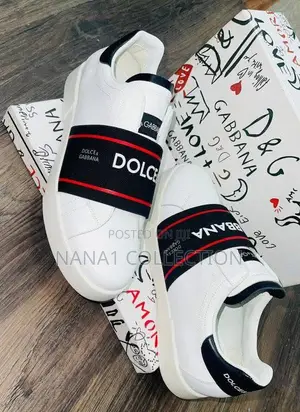 Dolce Gabbana White Leather Portofino Sneakers