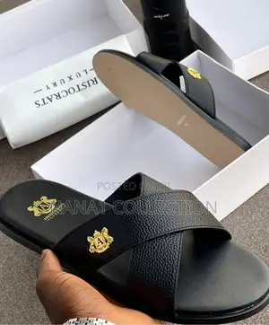 Aristocrats Leather Cross — Strap Slippers