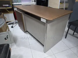Wooden Office Swap From Hawills Featuring Lockable Cabinet.