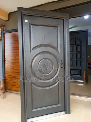 Black Security Door With Accessories