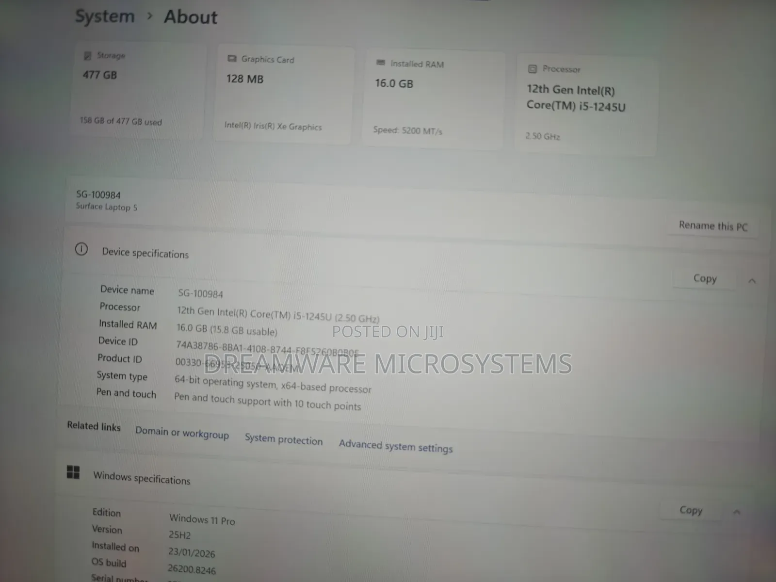 Laptop Microsoft Surface Laptop 5 16GB Intel Core i5 SSD 512GB