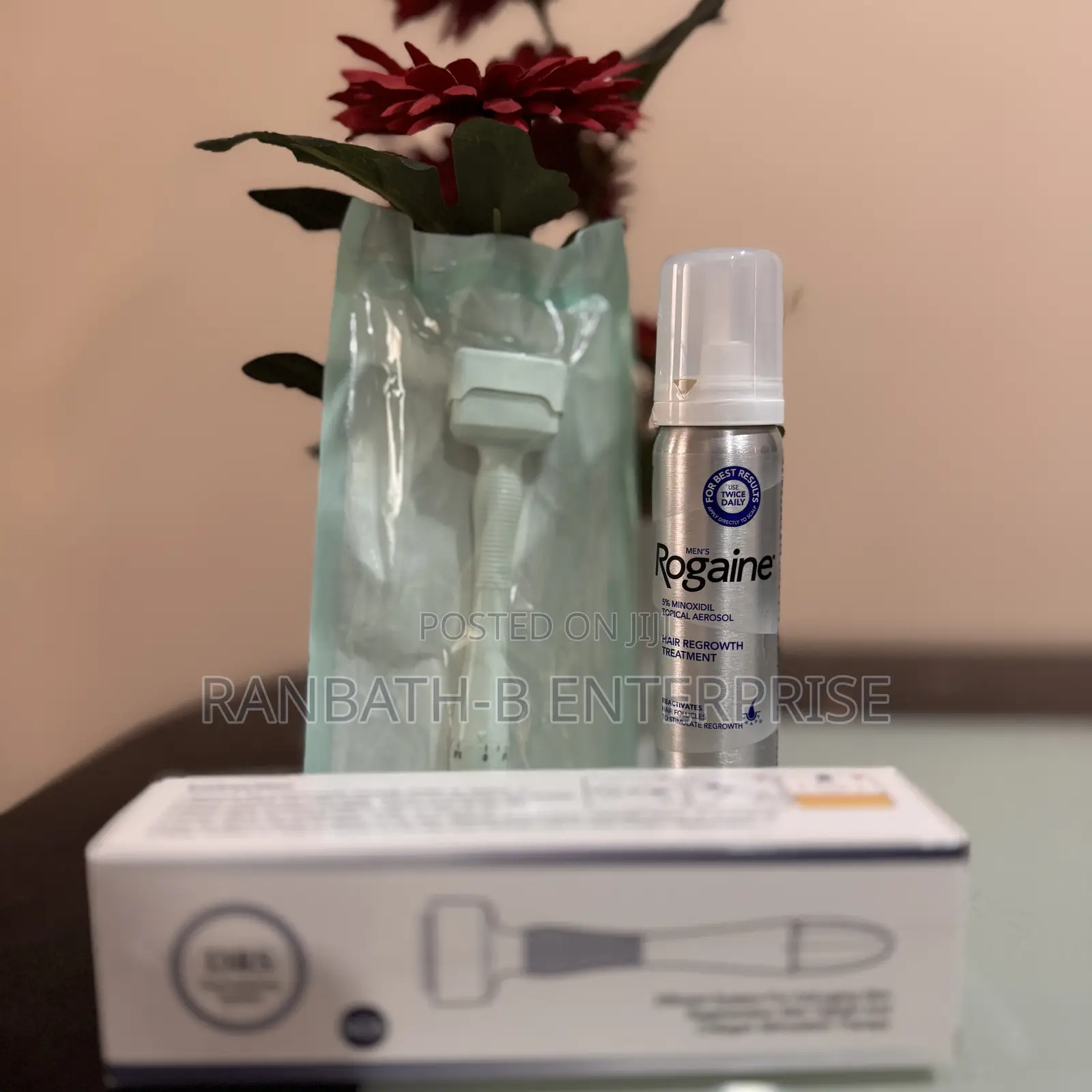 Original Rogaine 5% Minoxidil Plus Adjustable Derma Stamp Combo