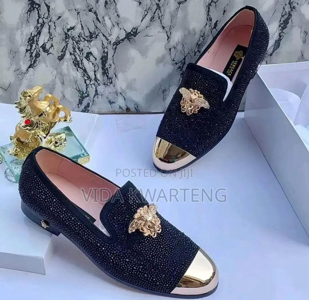 Executive Versace Black Velvet Loafers