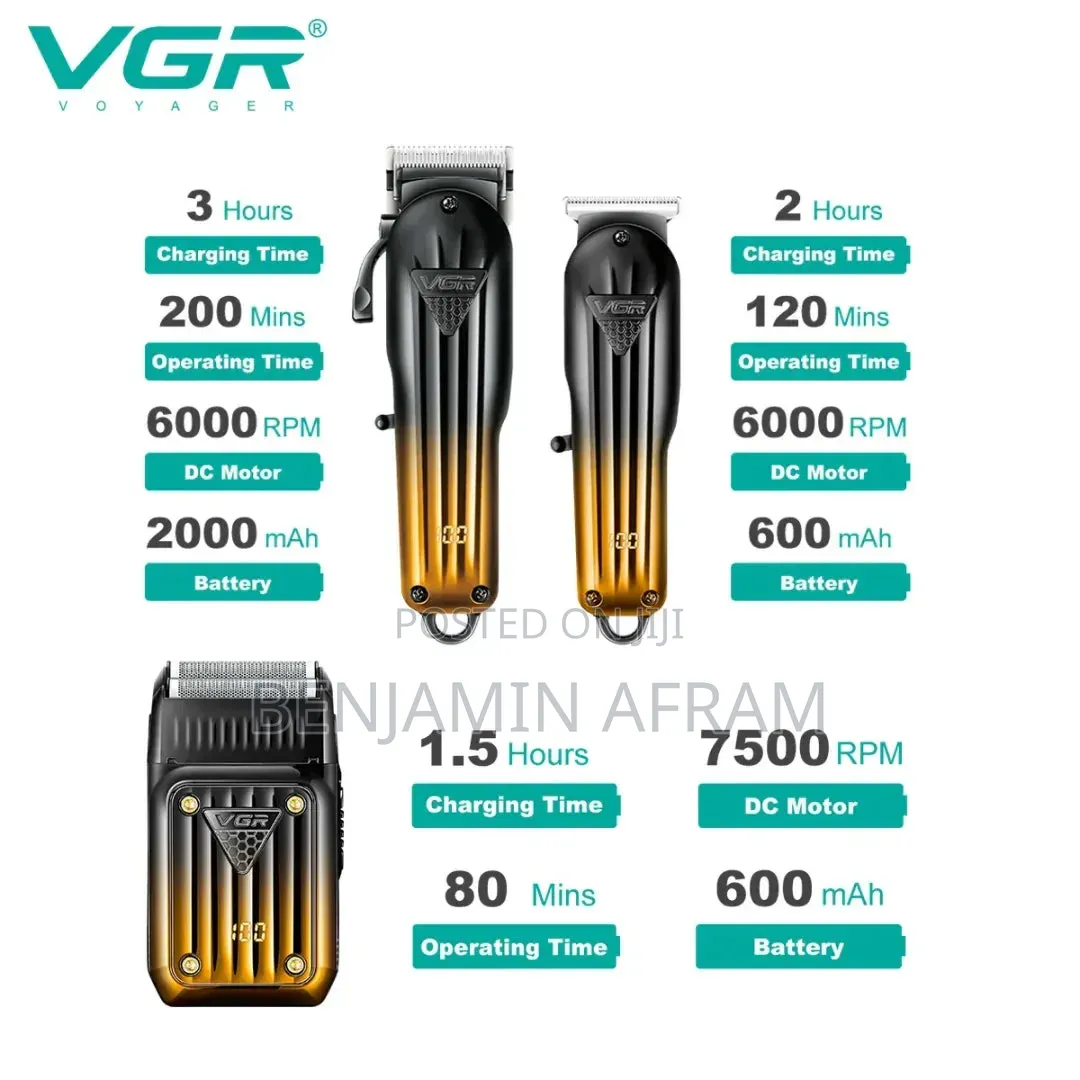 3 in 1 Rechargeable Barbering Machine VGR-644