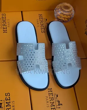 Quality White Hermes Slippers