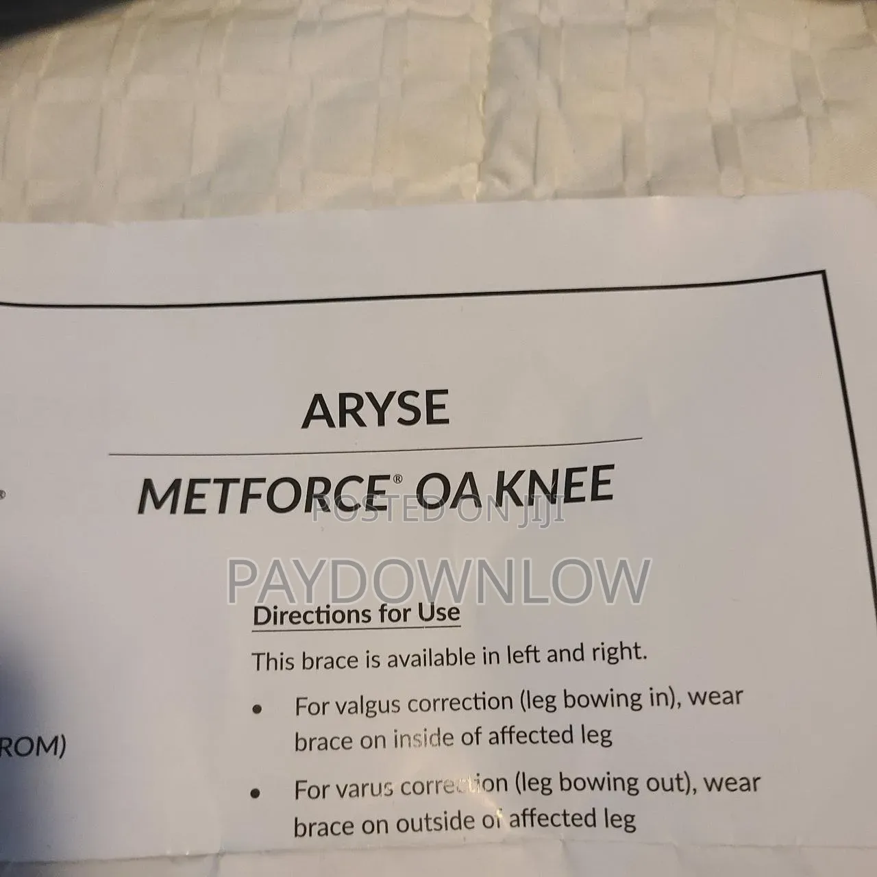 Aryse Metforce Adjustable Oa Knee Brace - New