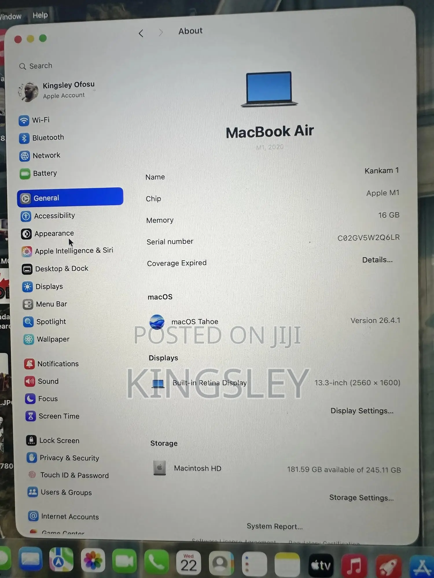 Laptop Apple MacBook Air 2020 16GB Apple M1 HDD 256GB
