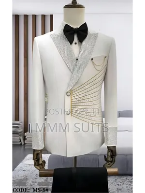 Eloquent 2-Piece Turkish Double-Breasted Men's Suit With Stones.
