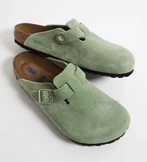 Original Birkenstock Boston Suede Lemon Green