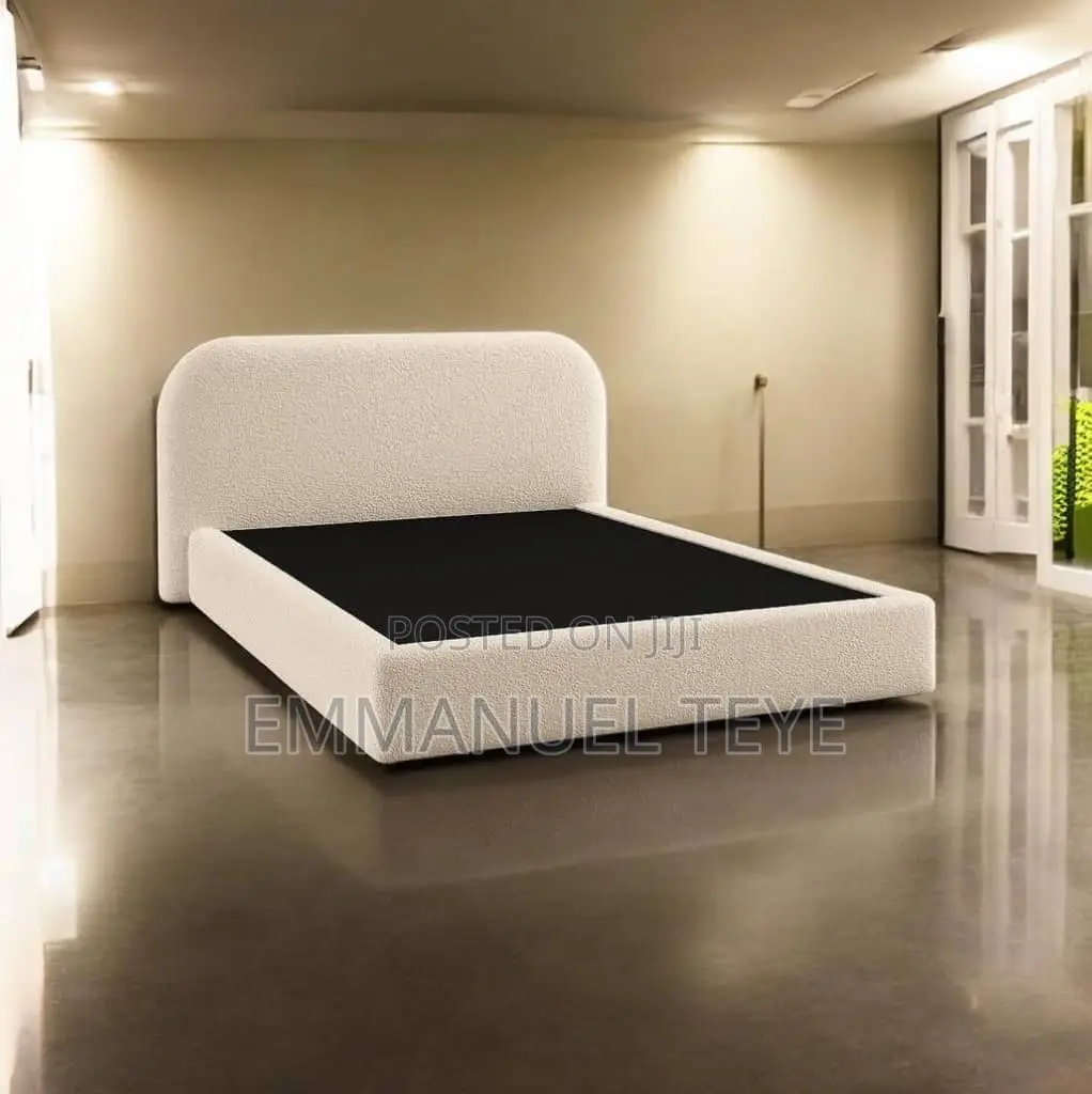 Stylish White Fabric Bed Available