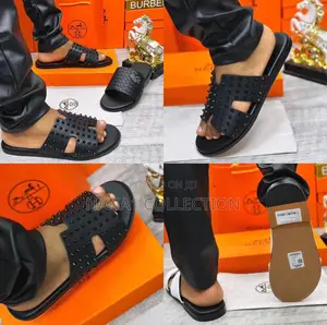 Men’S Genuine Leather Hermes Slippers