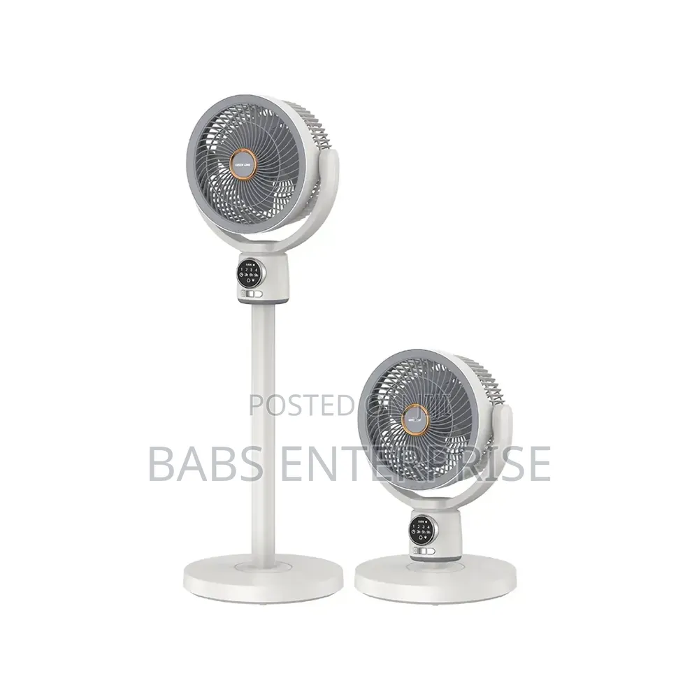 Green Lion Quad Flex Fan Rechargeable 8-Inch 3-Blade – White