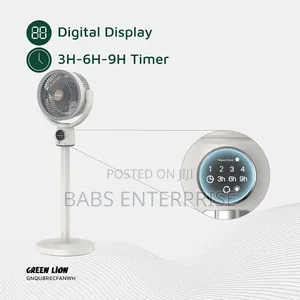 Green Lion Quad Flex Fan Rechargeable 8-Inch 3-Blade – White