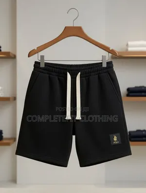 Black Woolen Shorts for Men