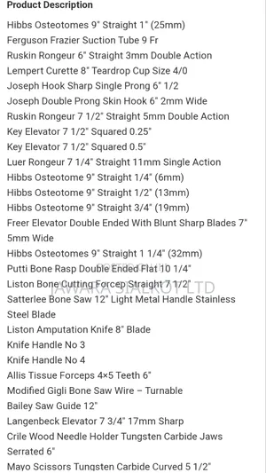 Amputation Instruments Set