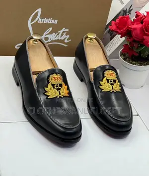 Christian Louboutin Men's Laperouza Embroidered Loafers