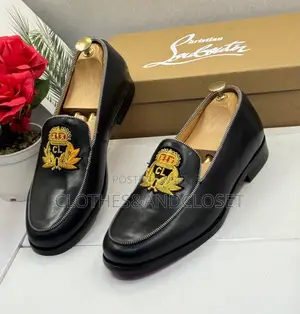 Christian Louboutin Men's Laperouza Embroidered Loafers