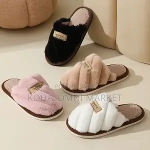 Bedroom Half-Shoe Fluffy Slides