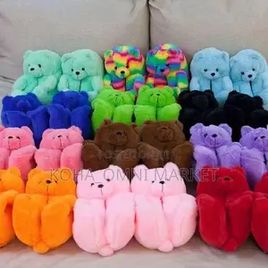 Bear Fluffy Slides for Indoor