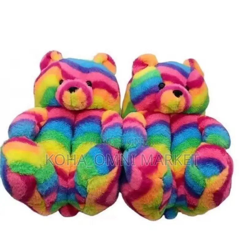 Bear Fluffy Slides for Indoor