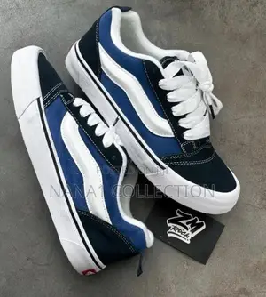 Vans Knu Skool Sneakers in Navy and White Colorway