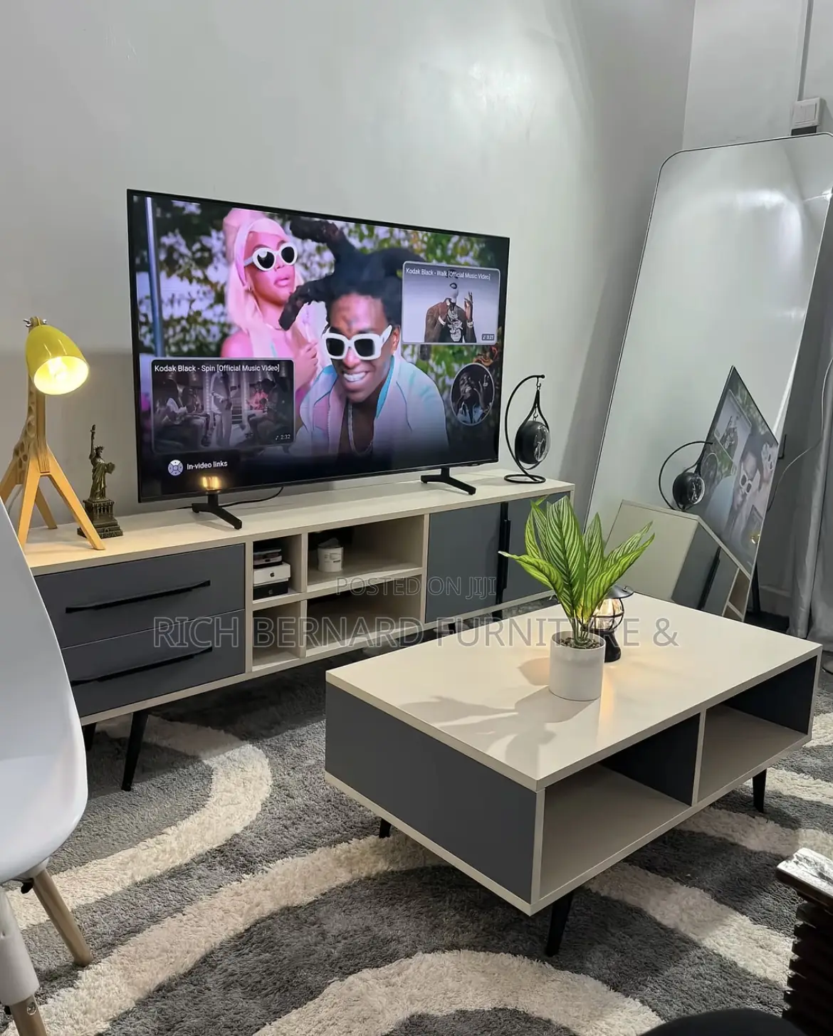 Modern 6 Feet Tv Stand + 4 Feet Center Table