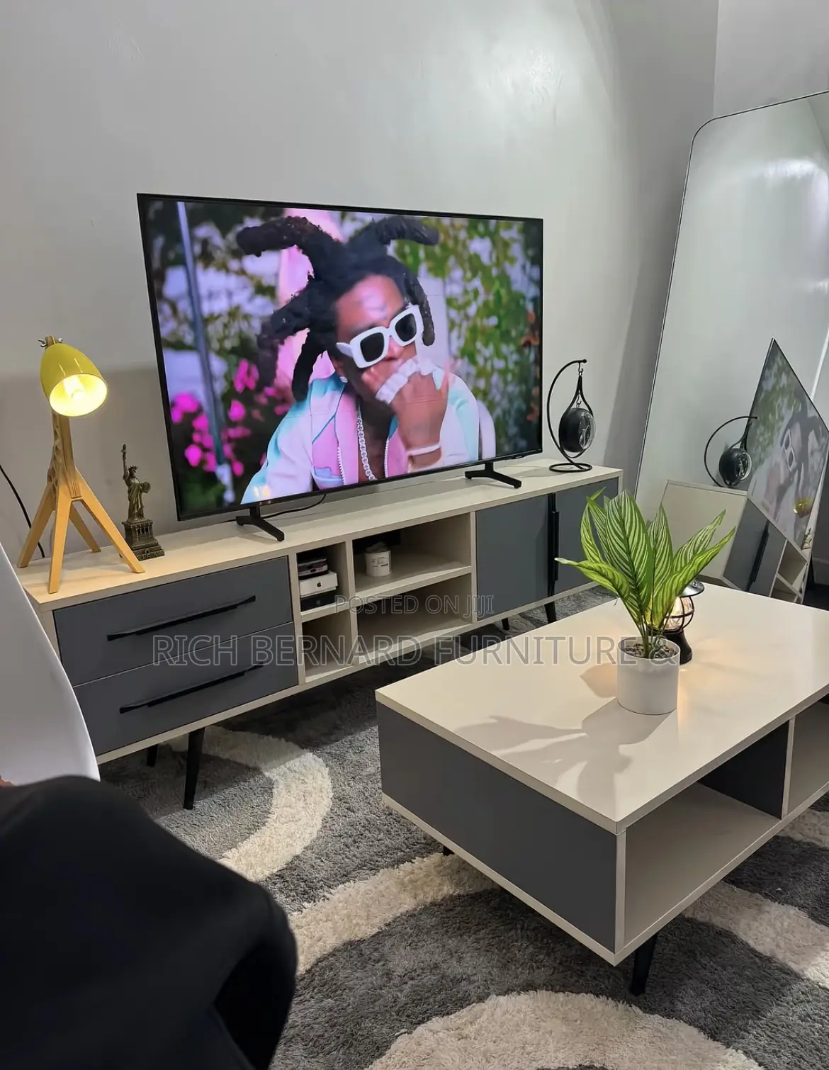 Modern 6 Feet Tv Stand + 4 Feet Center Table