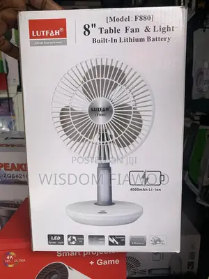 Swinging Rechargeable Fan With Light (Last 7hours)