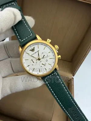 Emporio Armani Chronograph – , Leather Strap | Brand New