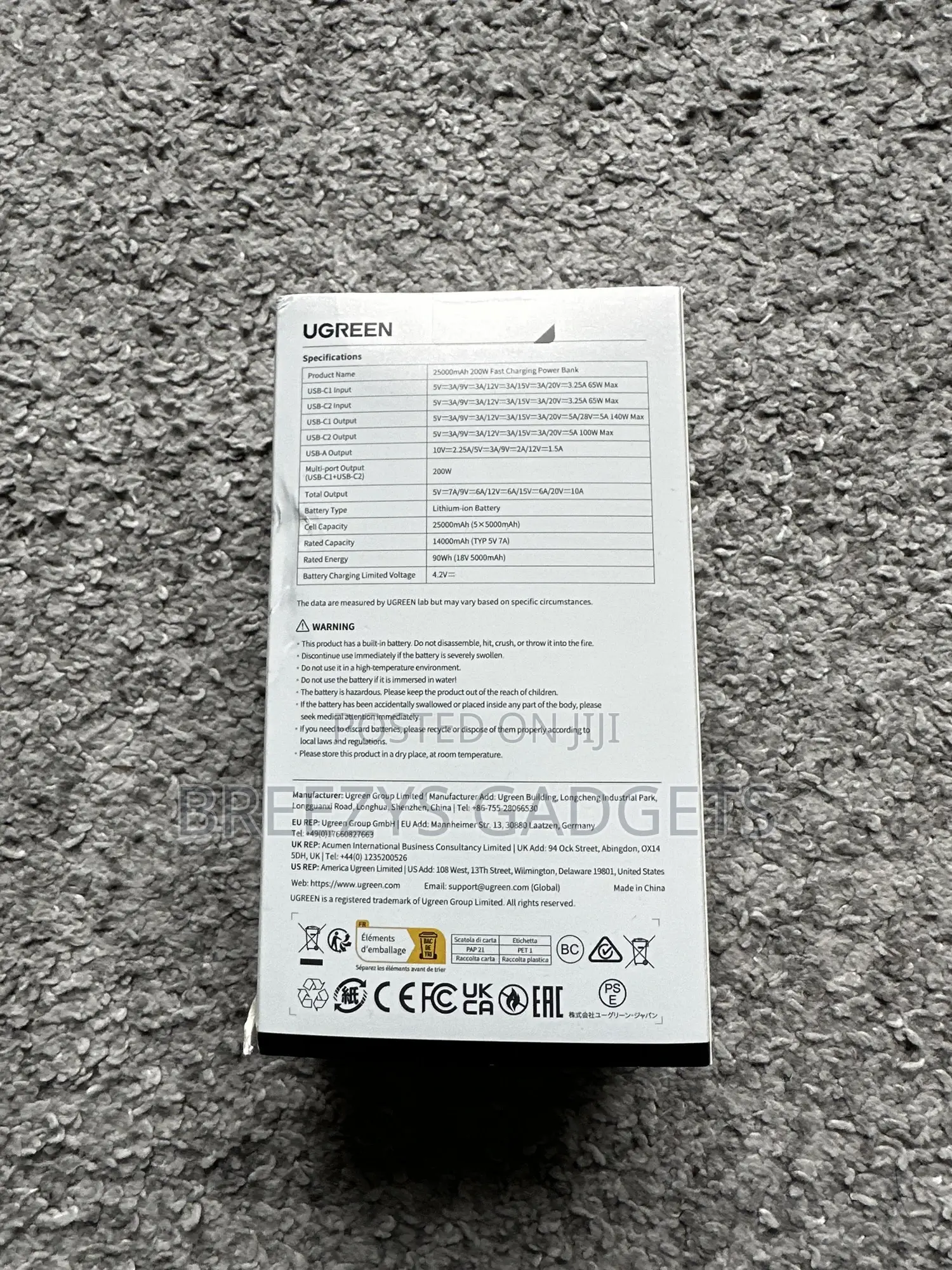 Ugreen Nexode Power Bank 25000mah 200w With Smart Digital Display