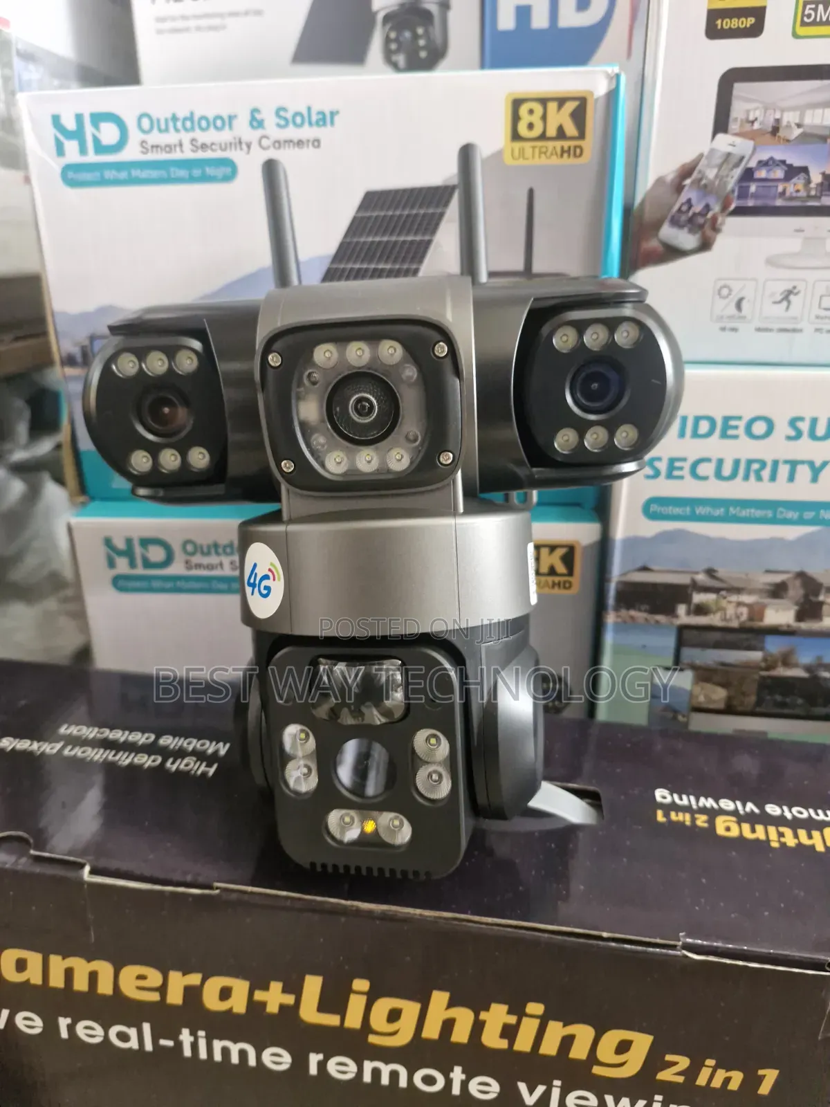 PTZ Solar Camera 4g 3lens V380