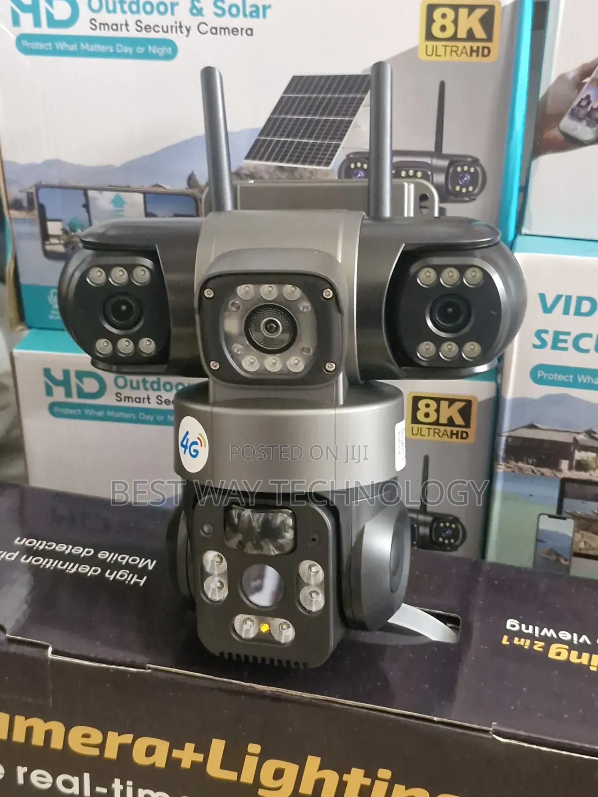 PTZ Solar Camera 4g 3lens V380