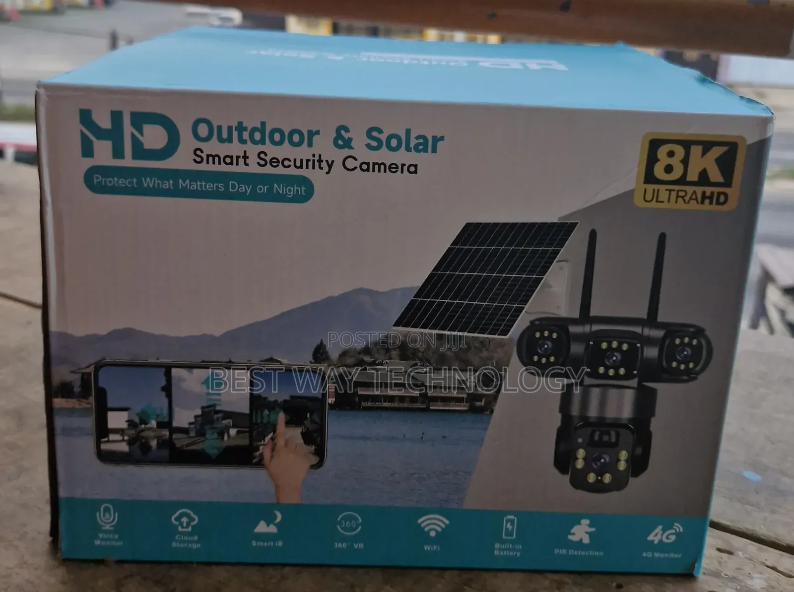 PTZ Solar Camera 4g 3lens V380