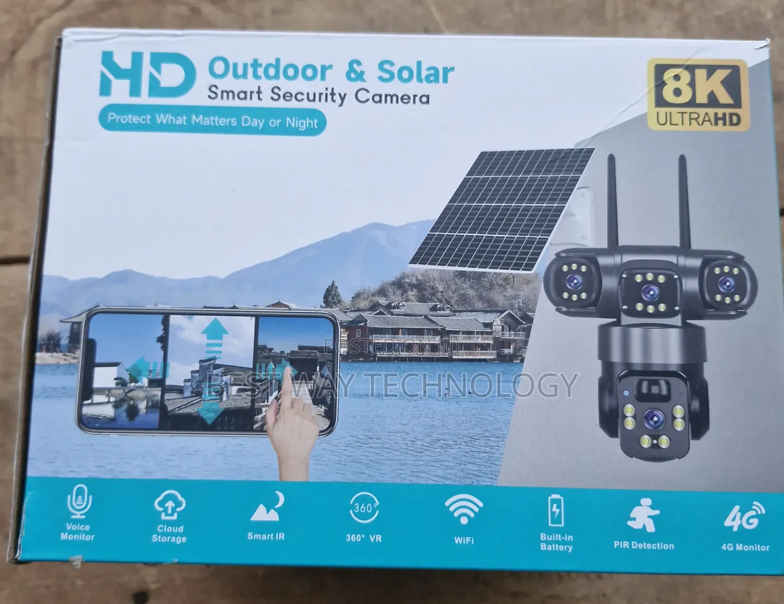 PTZ Solar Camera 4g 3lens V380
