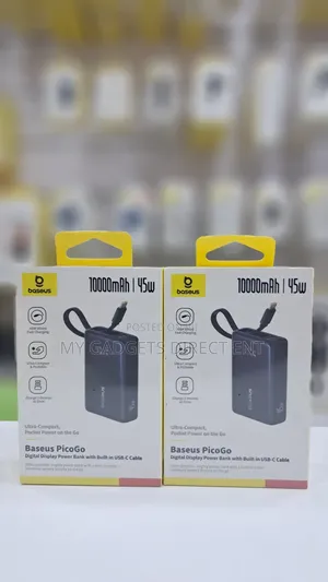 Baseus Picogo 10000mah 45w, Power Bank With Built-in Type-C Cable